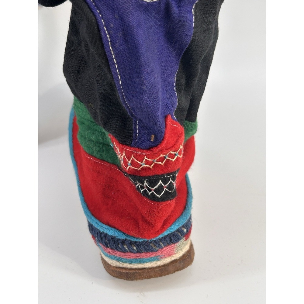 Vintage 1960s Tibetan Felt Hand Embroidered Felt Boots Boho Mongolian Himalayan - Picture 10 of 16